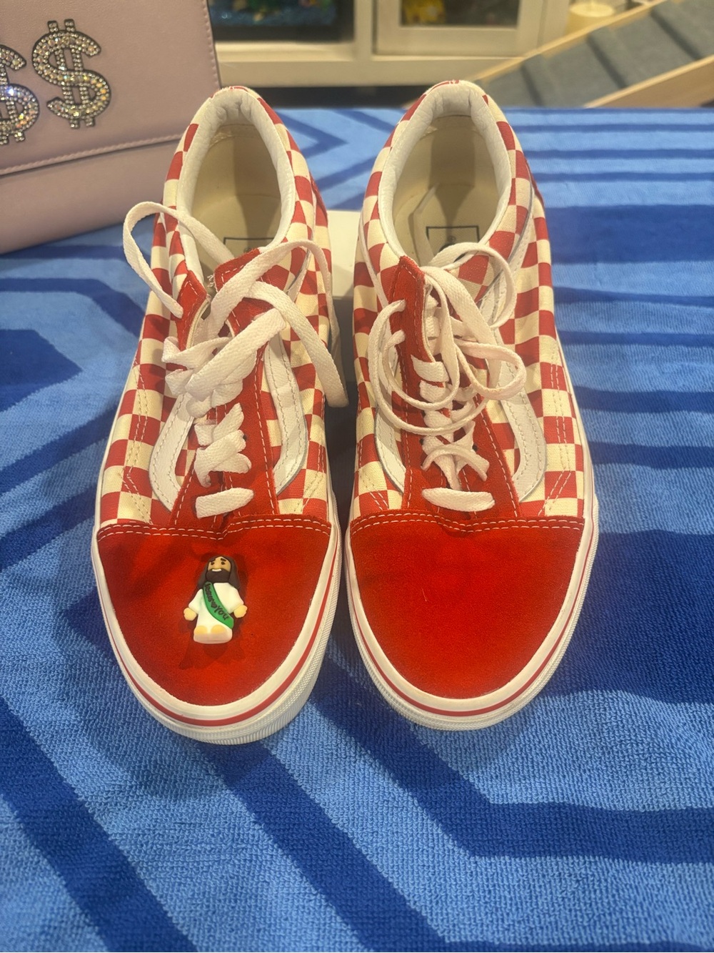 Vans Kids Red & White Checkerboard Classic Low-Top Sneakers